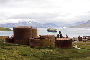 Views of Grytviken (Swedish for 'Pot Cove'), the principal settlement in the United Kingdom territory of South Georgia in the South Atlantic