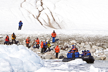 Natural history staff from the Lindblad Expedition ship National Geographic Explorer doing various things in and around the Antarctic Peninsula