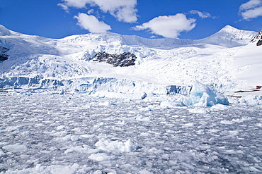 The Lindblad Expedition ship National Geographic Explorer operating in Neko Harbour, Antarctica