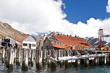 Views of Stromness Whaling Station, South Georgia Island in the Southern Ocean, Antarctica