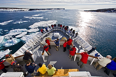 The National Geographic Explorer transits Heleysundet (Heley Sound), Norway