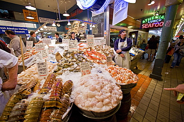 Views of the famous Pike Street Market in downtown Seattle, Washington State, USA