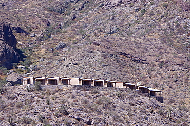 A new resort being built in the Sonoran desert below Las Gigantas mountain range in the Gulf of California (Sea of Cortez) just outside of Loreto, Baja California Sur, Mexico