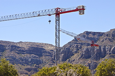 A new resort being built in the Sonoran desert below Las Gigantas mountain range in the Gulf of California (Sea of Cortez) just outside of Loreto, Baja California Sur, Mexico