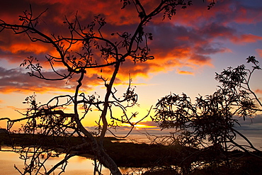 Sunset in the Galapagos Island Archipeligo, Ecuador. Pacific Ocean.