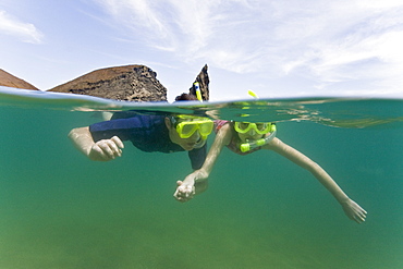 Lindblad Expeditions Guests doing fun and exciting things in the Galapagos Island Archipeligo, Ecuador. Model release number SMB0509.