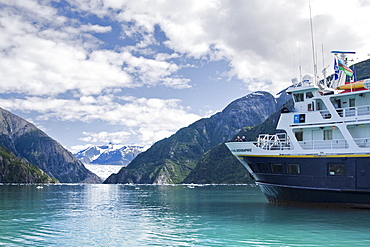 The Lindblad Expeditions ship National Geographic Sea Lion operating in Tracy Arm, Southeast Alaska, USA. Pacific Ocean.