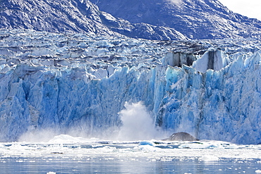 A HUGE calving event from the South Sawyer Glacier in Tracy Arm Wilderness Area in Southeast Alaska, USA