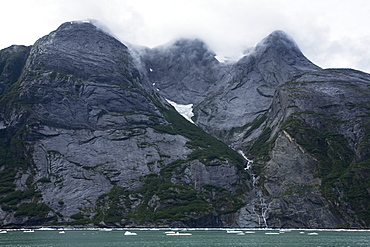 Views of the magnificent scenery including calved icebergs from the Sawyer Glaciers in Tracy Arm Wilderness Area in Southeast Alaska, USA. Pacific Ocean.