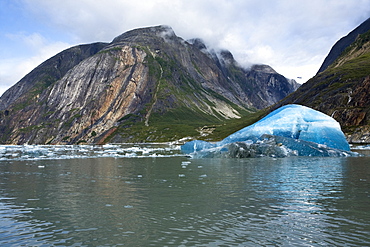 Views of the magnificent scenery including calved icebergs from the Sawyer Glaciers in Tracy Arm Wilderness Area in Southeast Alaska, USA. Pacific Ocean.