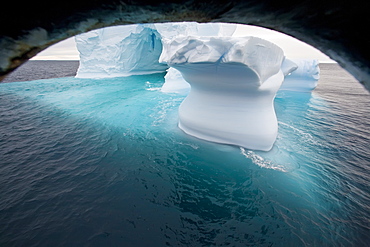 Iceberg detail in and around the Antarctic Peninsula during the summer months, Southern Ocean