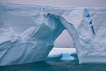 Iceberg detail in and around the Antarctic Peninsula during the summer months, Southern Ocean