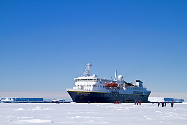 The Lindblad Expedition Ship National Geographic Explorer operating in Antarctica in the summer months.