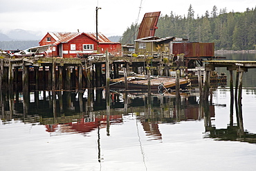 Fishing fleet at harbor in Alert Bay, British Columbia, Canada. 