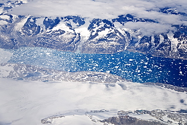 Aerial view of the west coast of Greenland