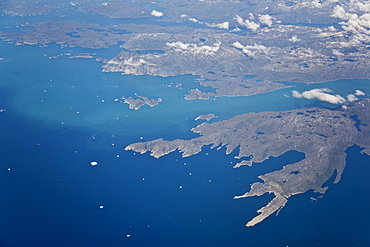 Aerial view of the west coast of Greenland