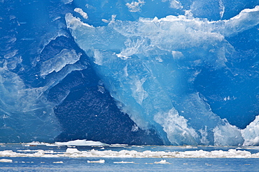 Glacial iceberg detail from ice calved off the Sawyer Glacier in Tracy Arm, Southeast Alaska, USA, Pacific Ocean