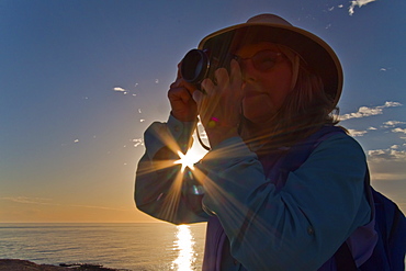 Sunrise for photographers on Punta Colorado on Isla San Jose in the Gulf of California (Sea of Cortez), Baja California Sur, Mexico. 