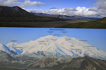 Partial views of Mt. McKinley in Denali National Park, Alaska, USA