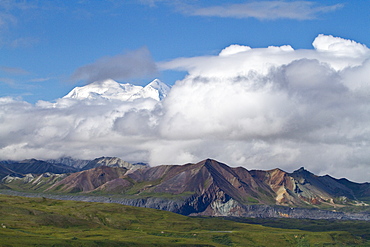 Partial views of Mt. McKinley in Denali National Park, Alaska, USA