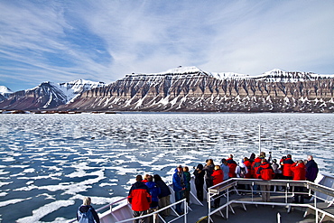 A view of Isfjorden (Ice fjord) on the western side of Spitsbergen Island in the Svalbard Archipelago, Norway.