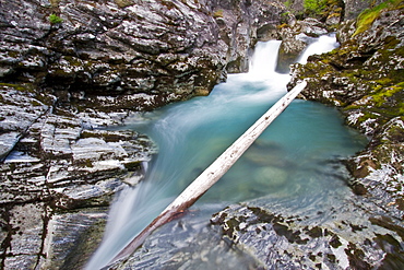 Water melting from the Briksdalsbreen glacier south of the small town of Olden in coastal Norway