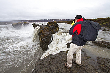 A view of Godafoss (Icelandic: waterfall of the gods), Iceland