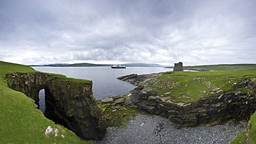 View of Mousa Island in Shetland, Scotland