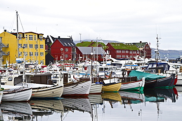 Views of the town of Thorshavn on Streymoy Island in the Faroe Islands