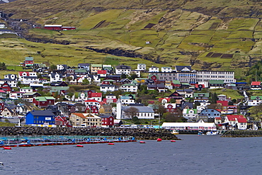 Views of the fishing town of Westmanna on the west side of Streymoy Island in the Faroe Islands