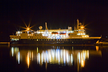 The Lindblad Expedition Ship National Geographic Explorer operating in Antarctica in the austral summer months