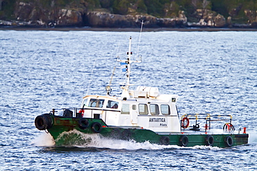 Ushuaia Pilot ship operating from Ushuaia, Argentina to the ships that go to the Antarctic Peninsula in Antarctica, Southern Ocean