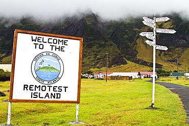 View of Tristan da Cunha, "the most remote inhabited location on Earth", South Atlantic Ocean