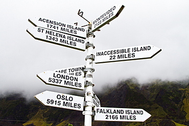 View of Tristan da Cunha, "the most remote inhabited location on Earth", South Atlantic Ocean