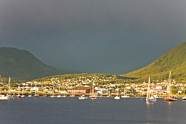 Late afternoon light on the town of Ushuaia, Argentina