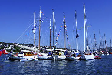 Yachts. Classic Boats, Sailing River Dart, Dartmouth, Devon.