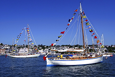 Yachts. Classic Boats, Sailing River Dart, Dartmouth, Devon.