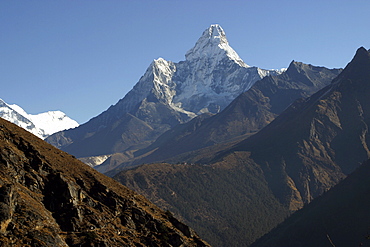 Ama Dablam. Mountains of Nepal, from Everest Trail.