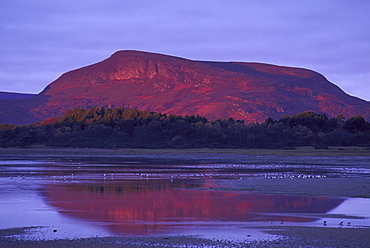 mountains creag liath at dawn november golspie, sutherland,scotland