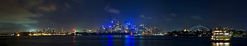 City skyline and harbour bridge at night, Sydney, New South Wales, Australia, Pacific