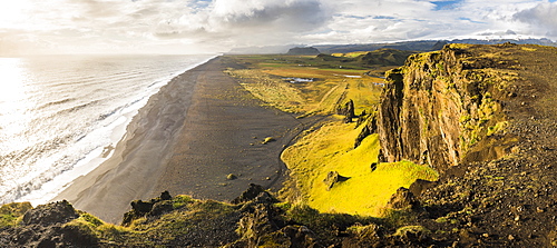 Sunset view from Dyrholaey Peninsula, near Vik, South Iceland (Sudurland), Iceland, Polar Regions