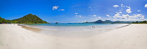 Panoramic Photo of idyllic Selong Belanak Beach, South Lombok, Indonesia, Southeast Asia, Asia