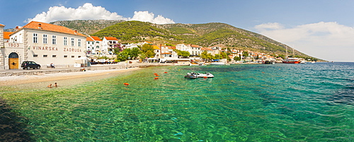 Bol Town and the crystal clear Adriatic Sea, Brac Island, Dalmatian Coast, Croatia, Europe 