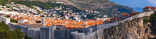 Dubrovnik and the City Walls, UNESCO World Heritage Site, from Fort Lovrijenac, Dubrovnik, Dalmatian Coast, Croatia, Europe