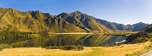 Early morning reflections, Lake Moke, Queenstown, Otago, South Island, New Zealand, Pacific 