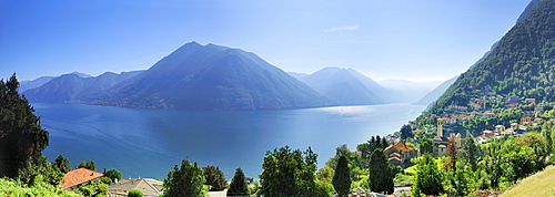 View over Lake Como to Monte San Primo, Argegno, Lombardy, Italy