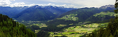 Panorama of Rodeneck, Mountain landscape, Puster valley, South Tyrol, Italy