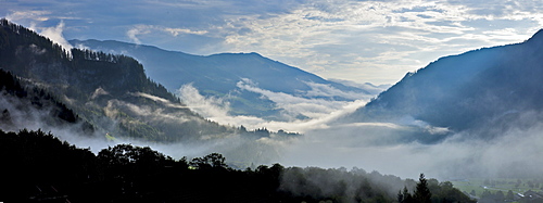 View from a balcony towards the valley of Krimml, Salzburger Land, Austria