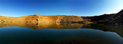 Panoramic view of abandoned iron ore mine, Minas de Alquife, Andalusien, Spanien