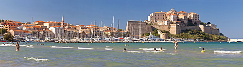 Panorama of the Citadelle and the city of Calvi, Calvi, Corsica, France